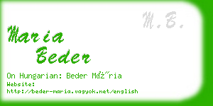 maria beder business card